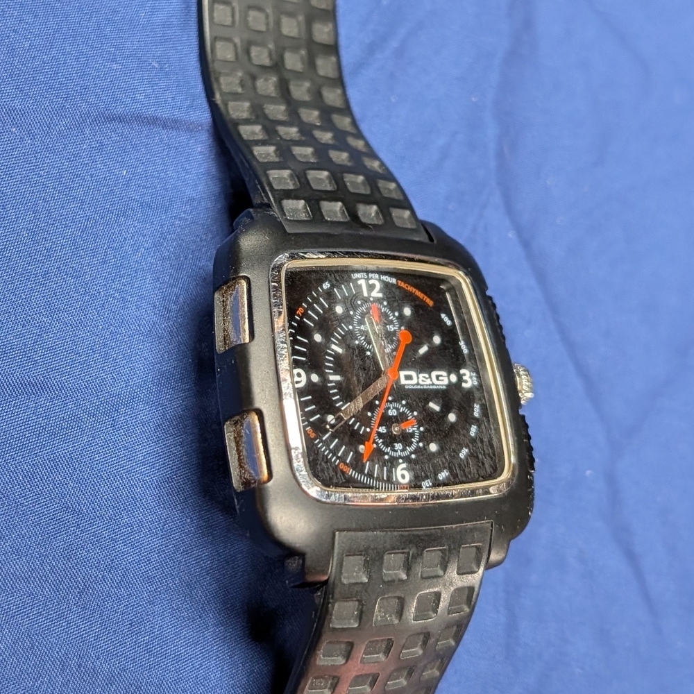 D&G Black Square Dial Watch